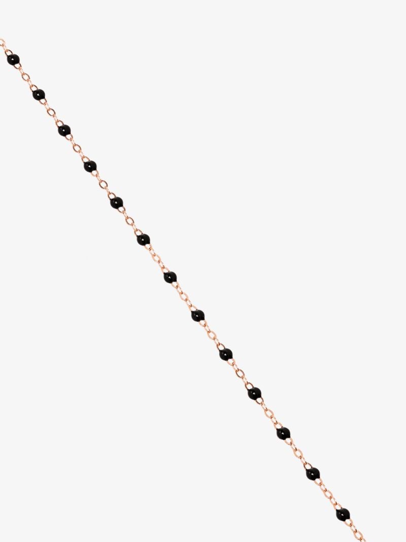 18k Rose Gold and Black Beaded Necklace