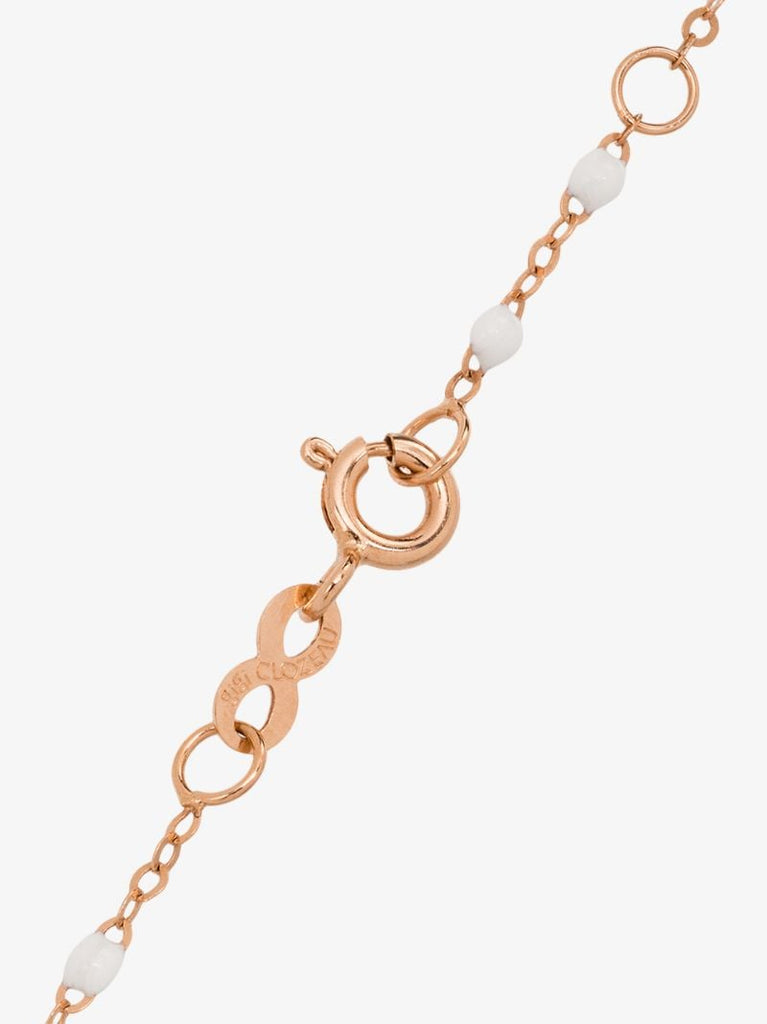 18k Rose Gold Cross Beaded Diamond Necklace