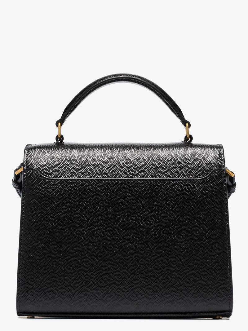 Black Cassandra Mini Leather Shoulder Bag