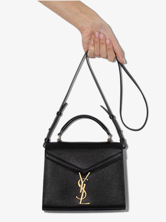 Black Cassandra Mini Leather Shoulder Bag