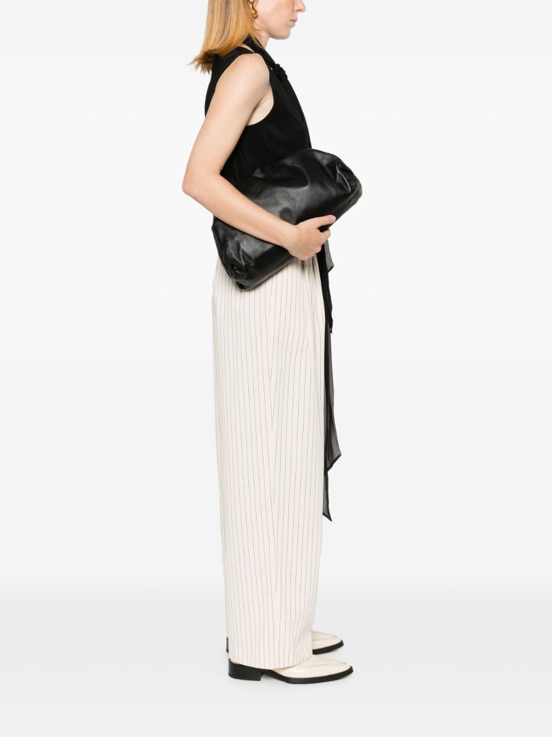 Black Pouch Leather Clutch Bag
