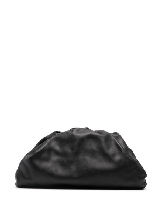 Black Pouch Leather Clutch Bag