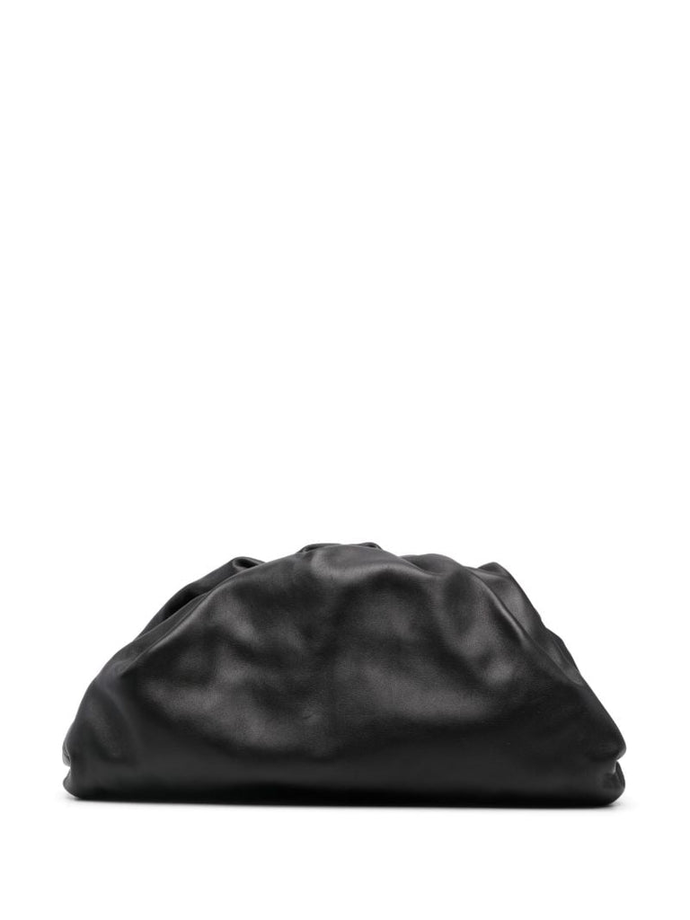Black Pouch Leather Clutch Bag