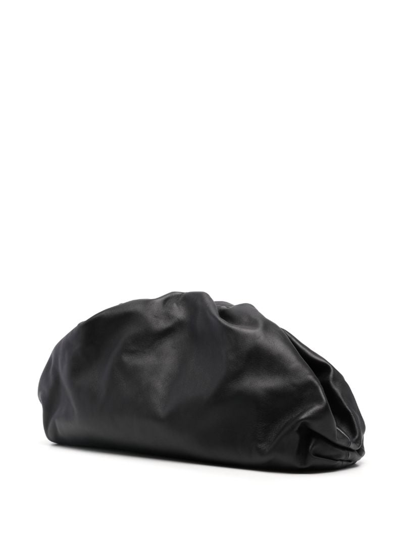 Black Pouch Leather Clutch Bag