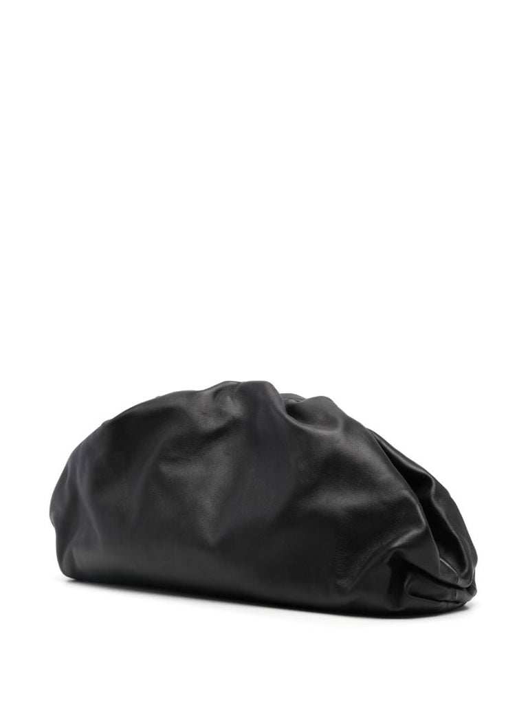Black Pouch Leather Clutch Bag