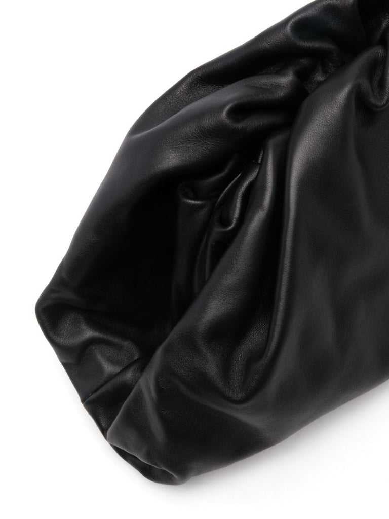 Black Pouch Leather Clutch Bag