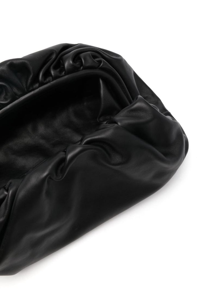 Black Pouch Leather Clutch Bag
