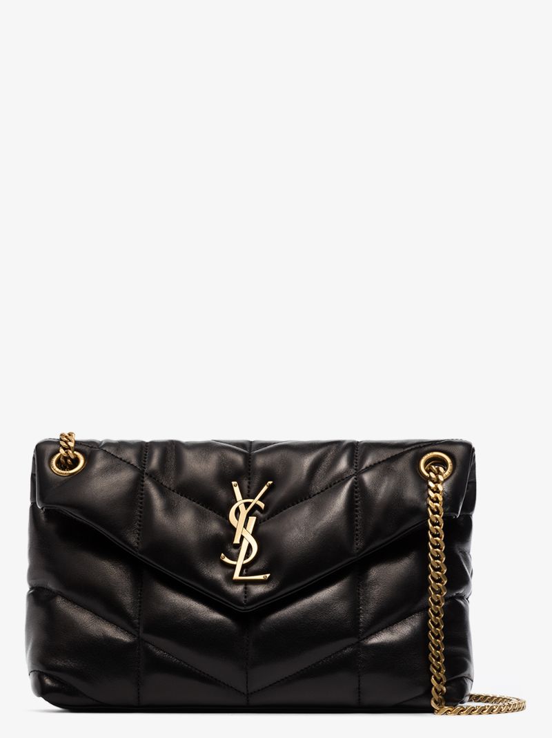 Black Puffer Small Leather Shoulder Bag