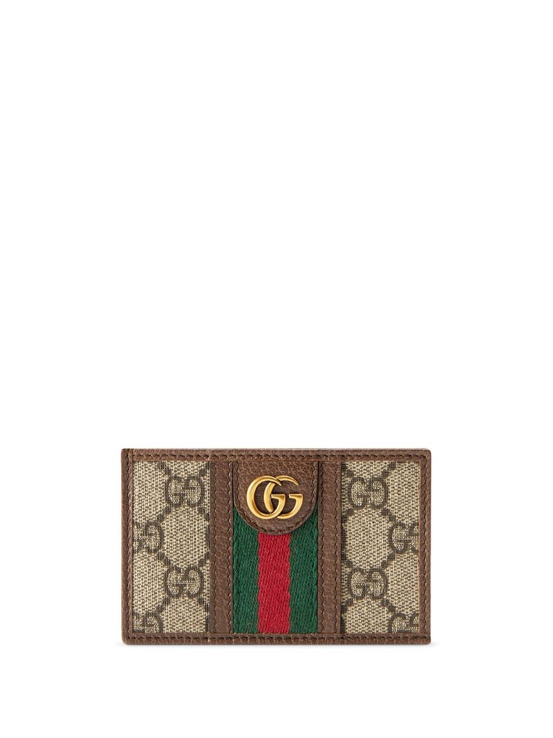 Brown Ophidia Gg Card Holder