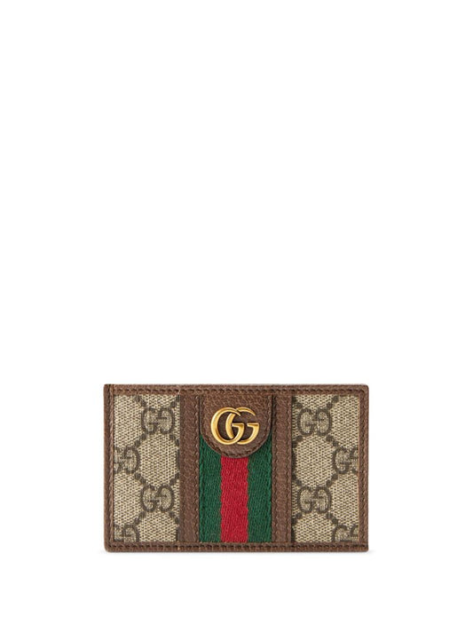 Brown Ophidia Gg Card Holder