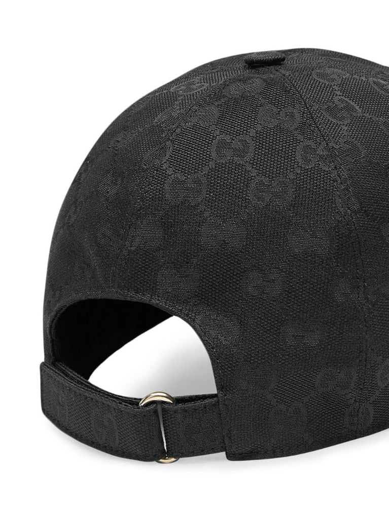 Black Gg Supreme Leather Baseball Cap