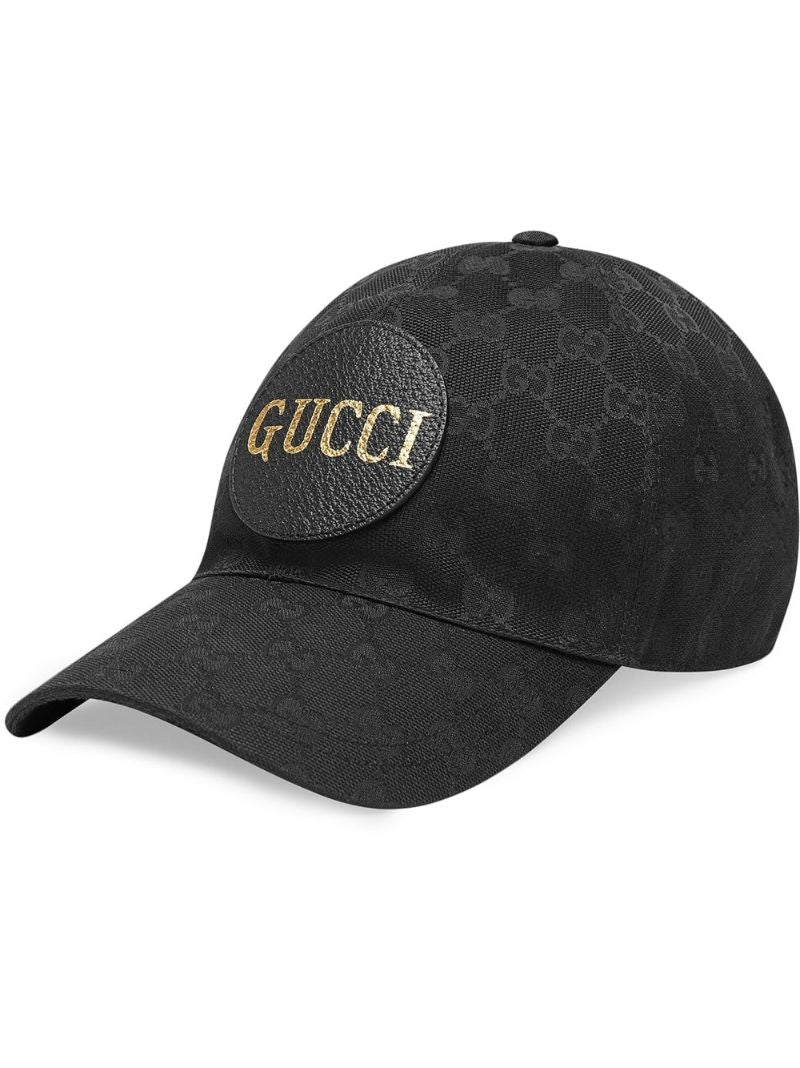 Black Gg Supreme Leather Baseball Cap