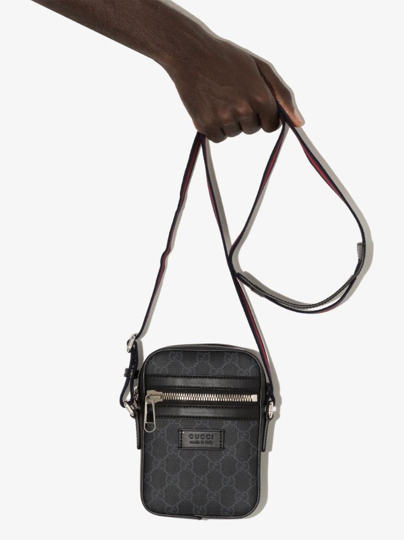 Black Gg Supreme Messenger Bag