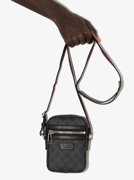 Black Gg Supreme Messenger Bag