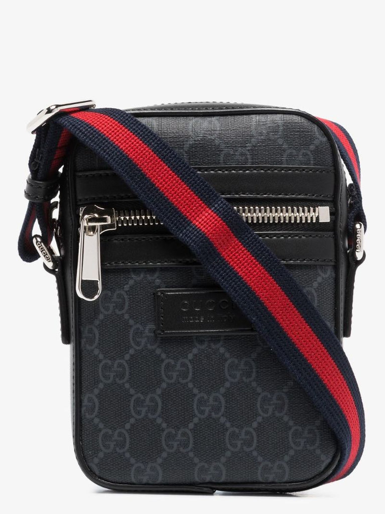 Black Gg Supreme Messenger Bag