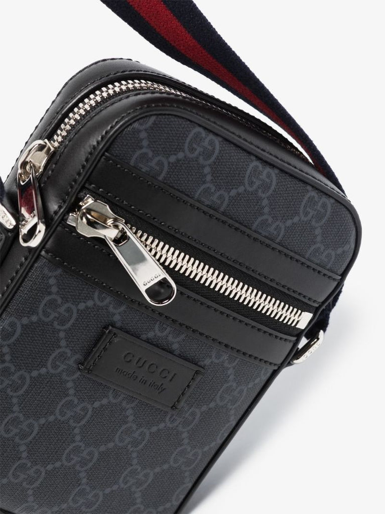 Black Gg Supreme Messenger Bag
