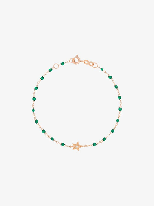 18k Rose Gold Star 17 Cm Beaded Diamond Bracelet