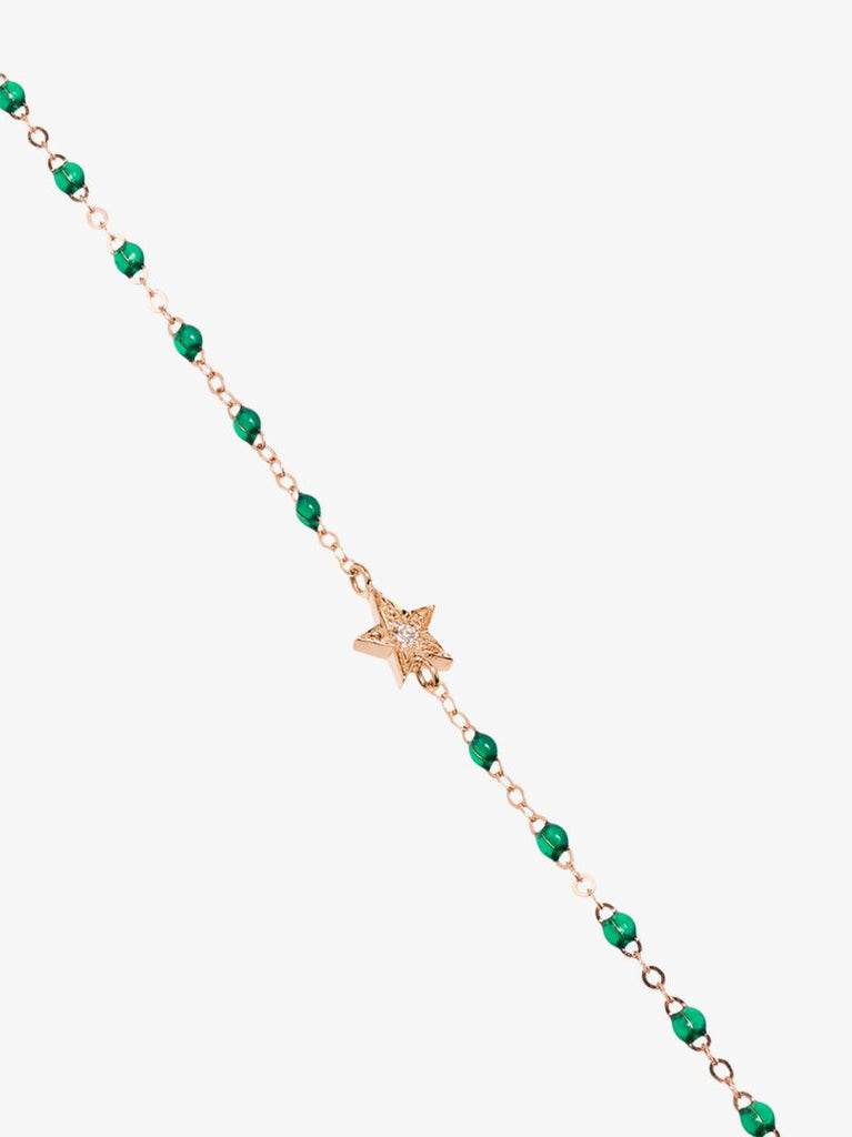 18k Rose Gold Star 17 Cm Beaded Diamond Bracelet