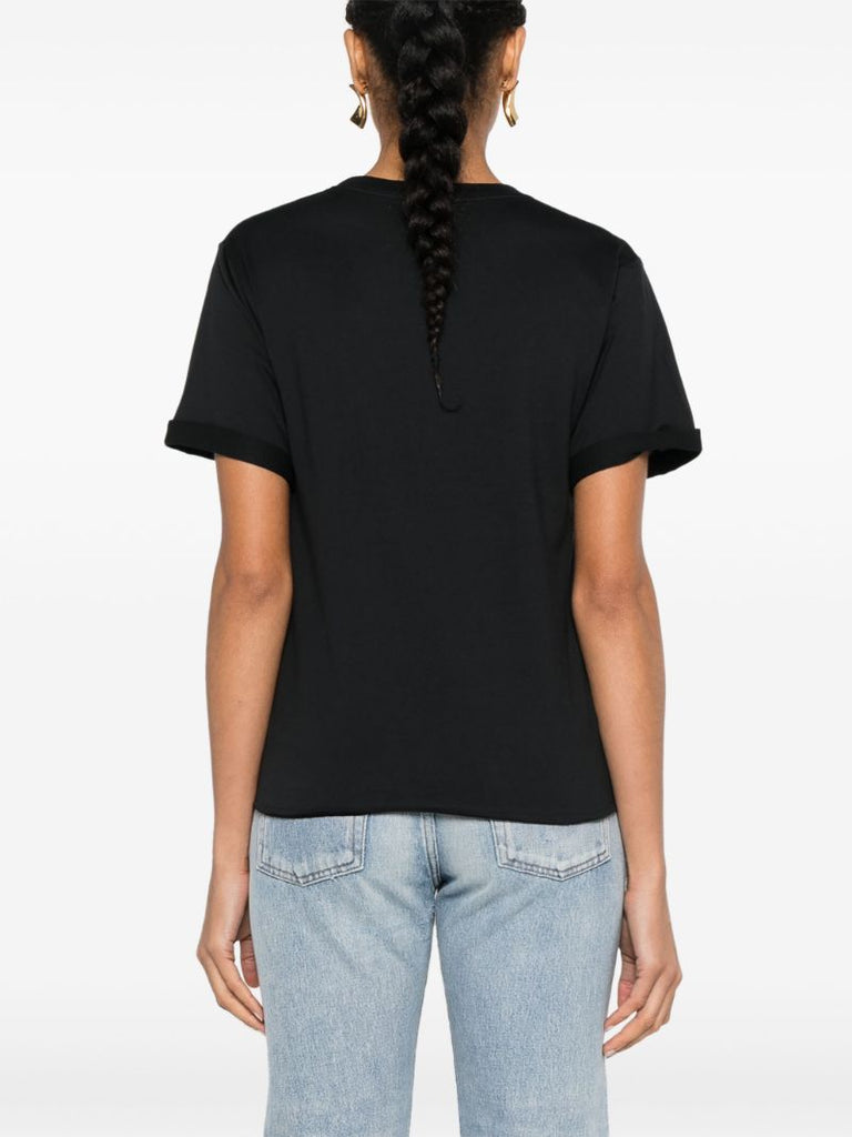 Black Logo Print Cotton T-shirt