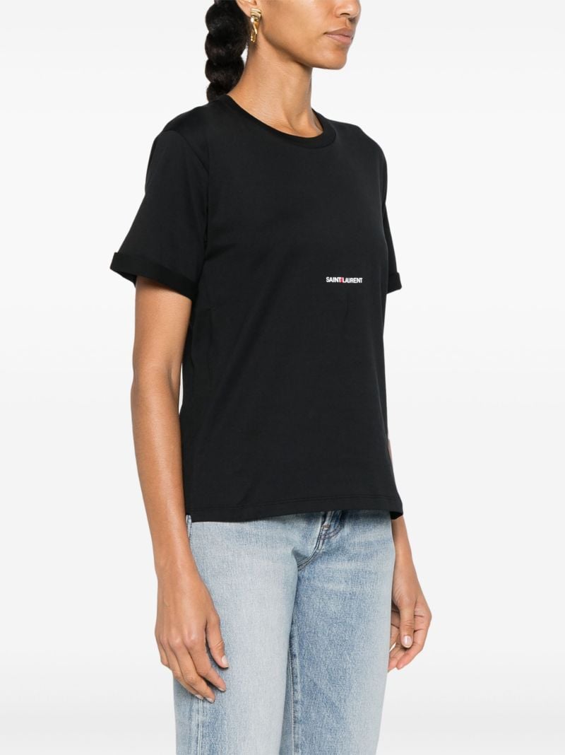 Black Logo Print Cotton T-shirt