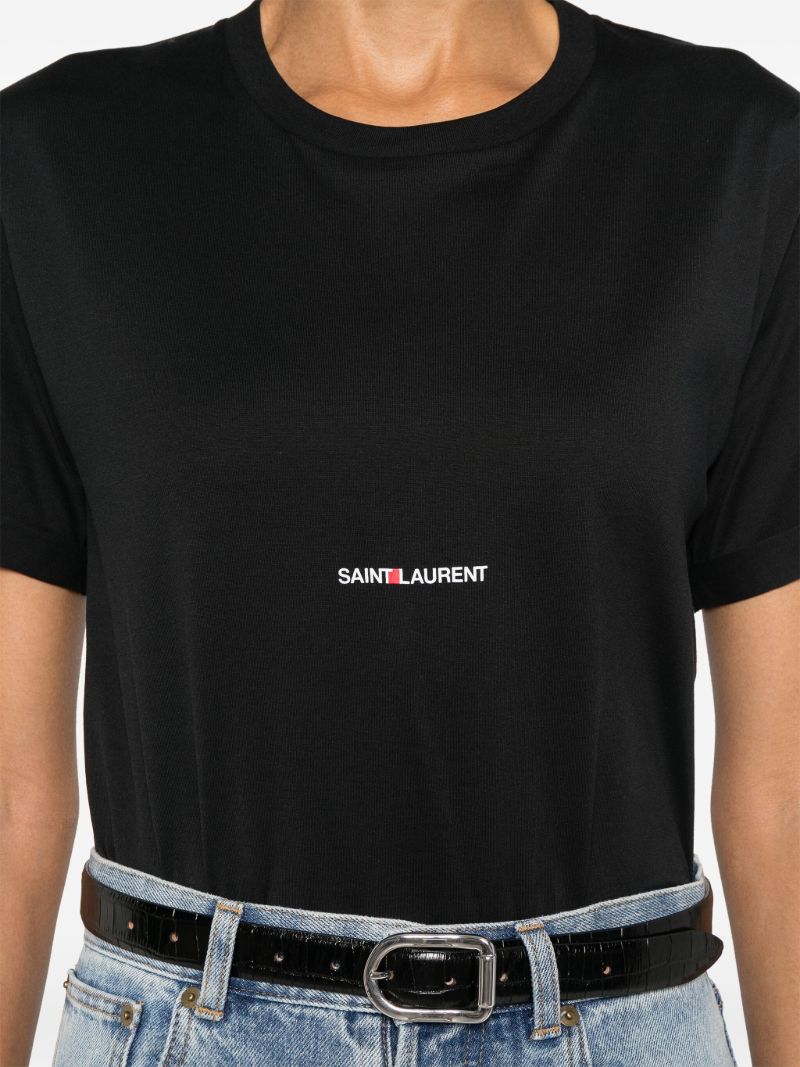 Black Logo Print Cotton T-shirt