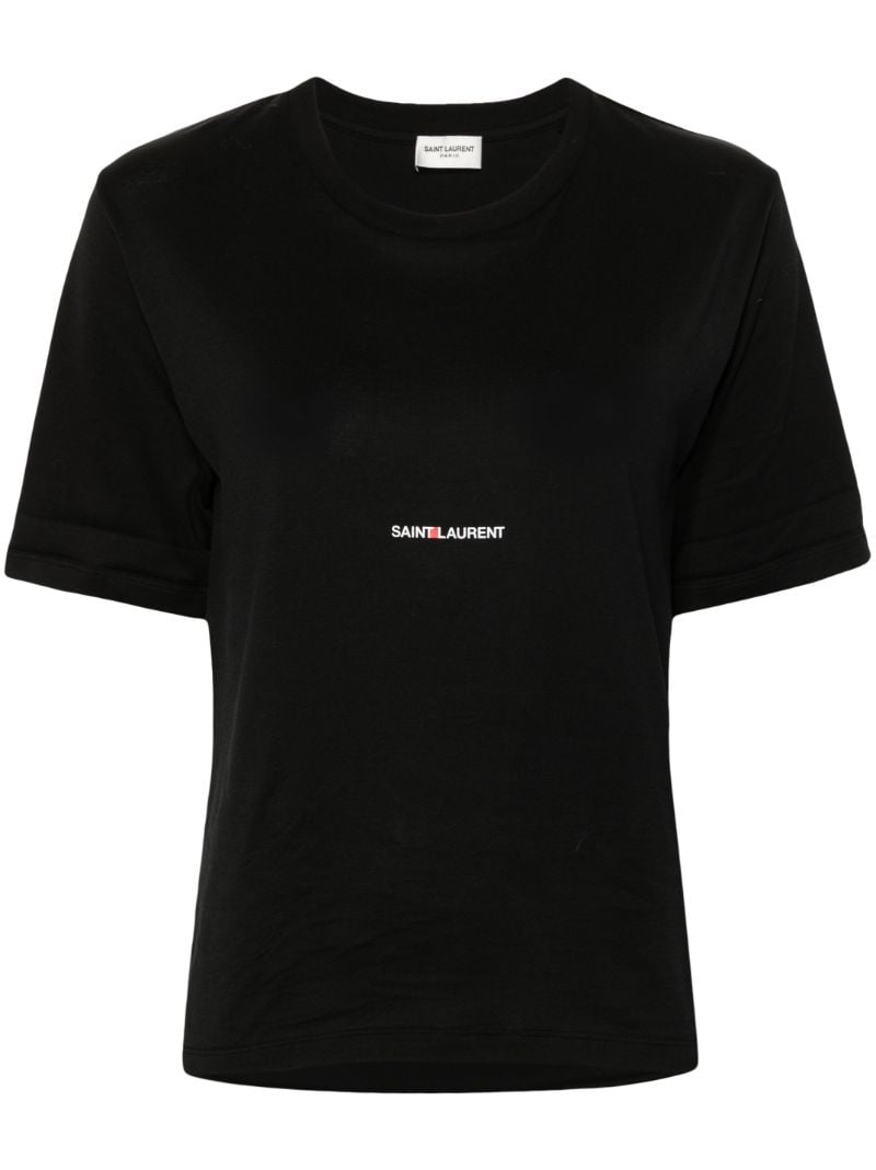 Black Logo Print Cotton T-shirt
