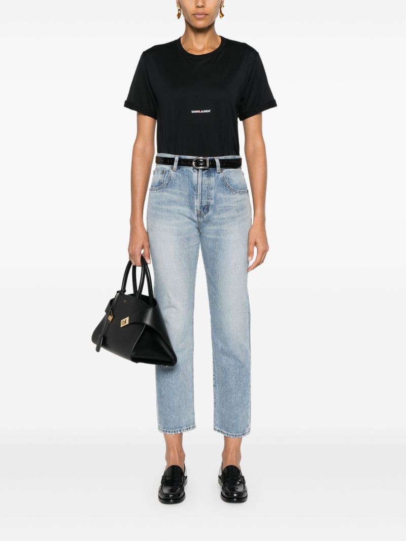 Black Logo Print Cotton T-shirt
