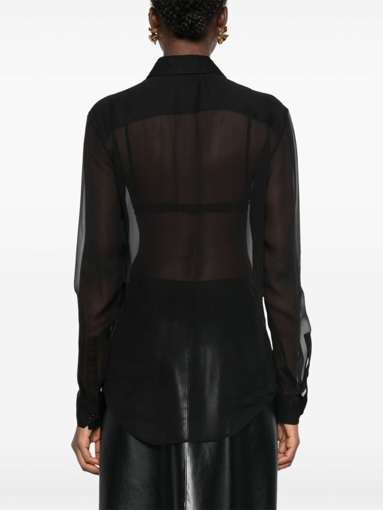 Black Sheer Silk Shirt