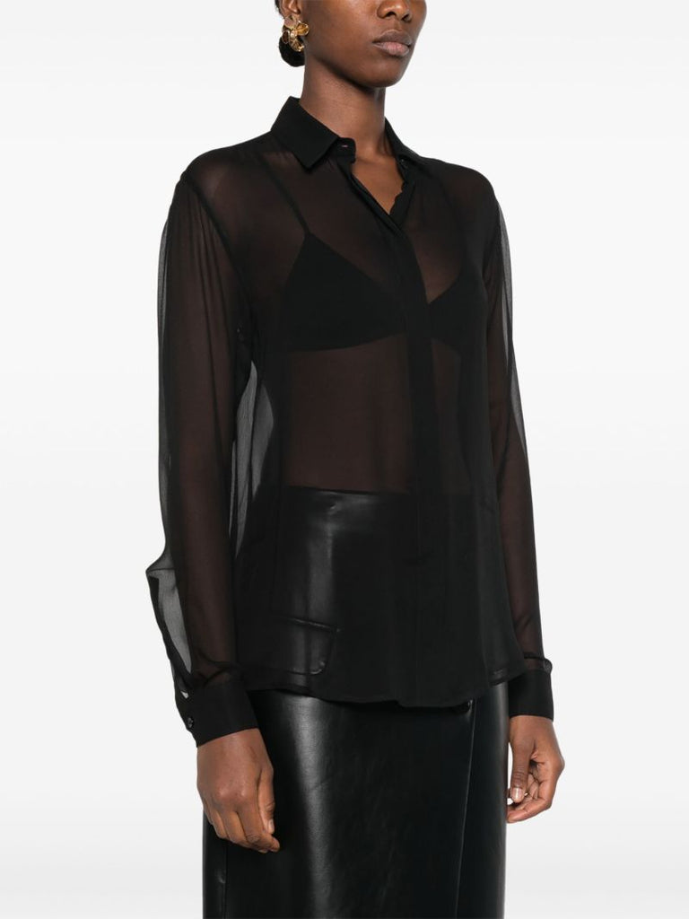 Black Sheer Silk Shirt
