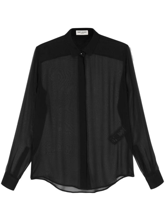 Black Sheer Silk Shirt