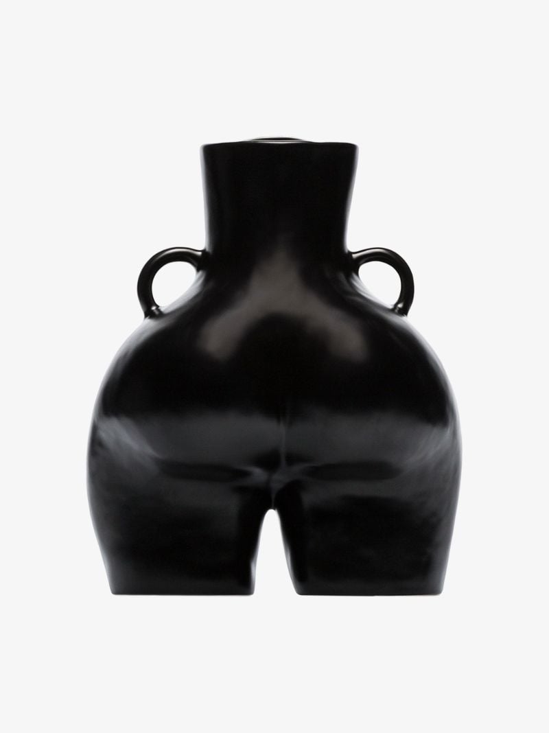 Black Love Handles Earthenware Vase