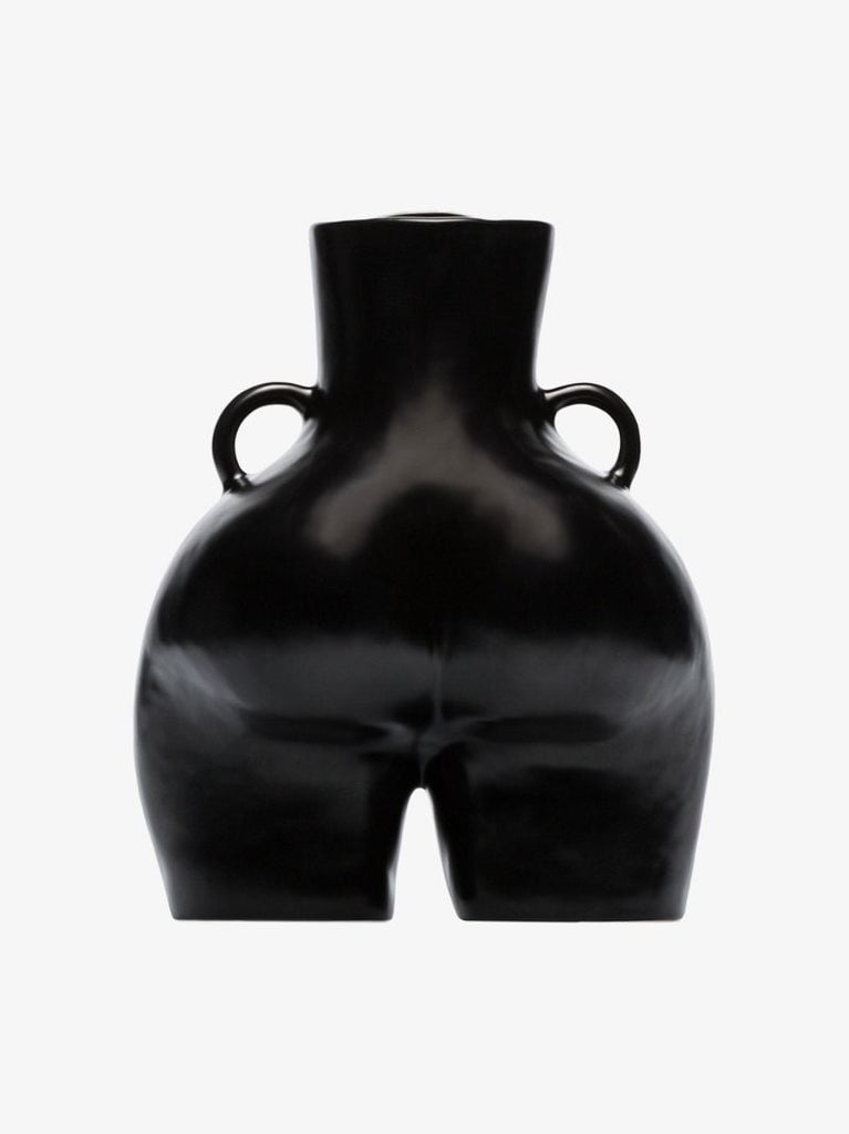 Black Love Handles Earthenware Vase