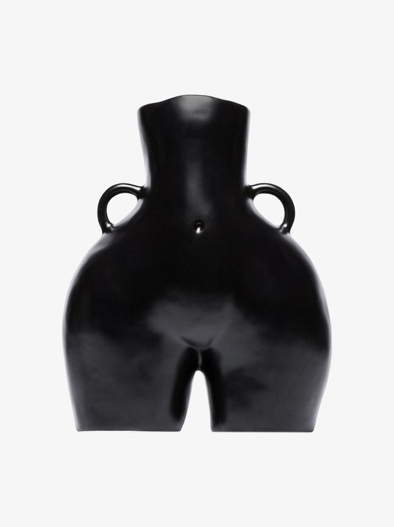 Black Love Handles Earthenware Vase