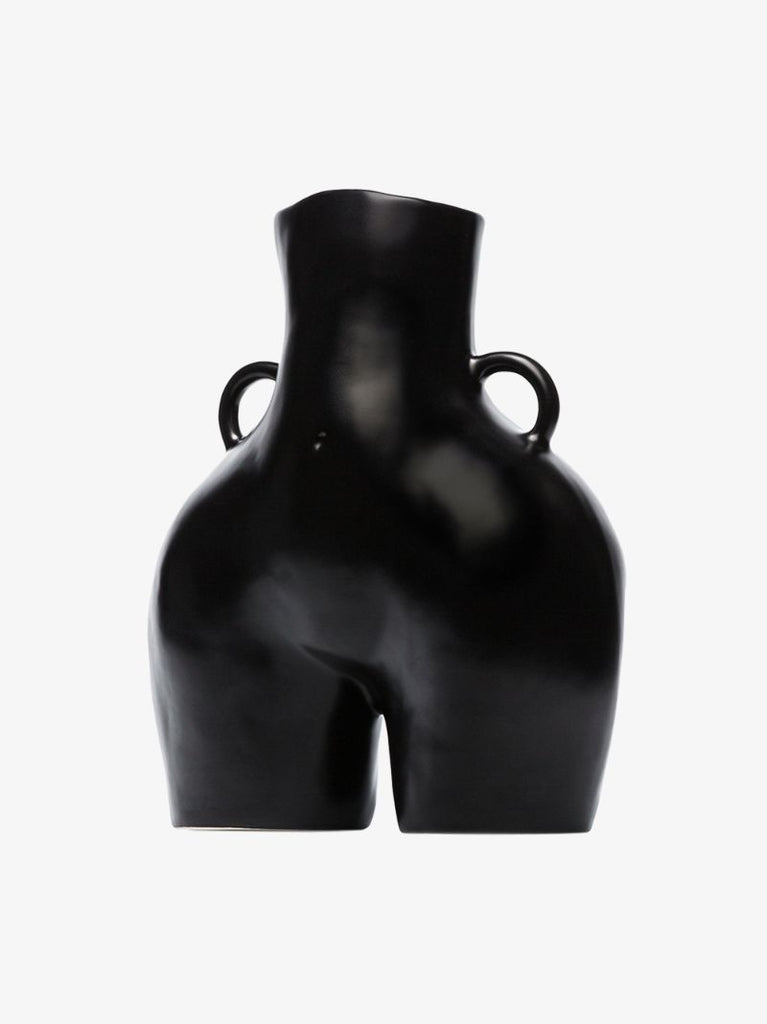 Black Love Handles Earthenware Vase