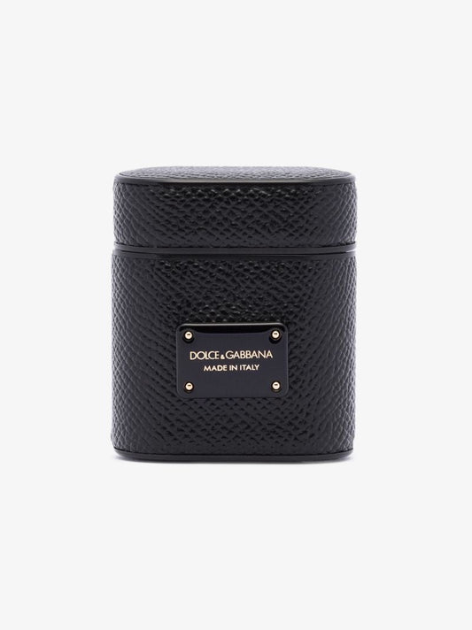 Black Leather Airpods Case