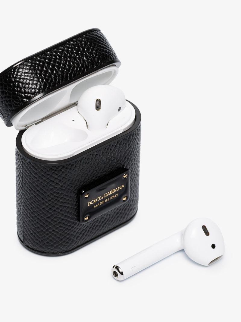 Black Leather Airpods Case