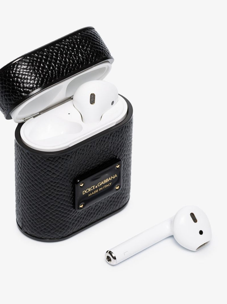 Black Leather Airpods Case