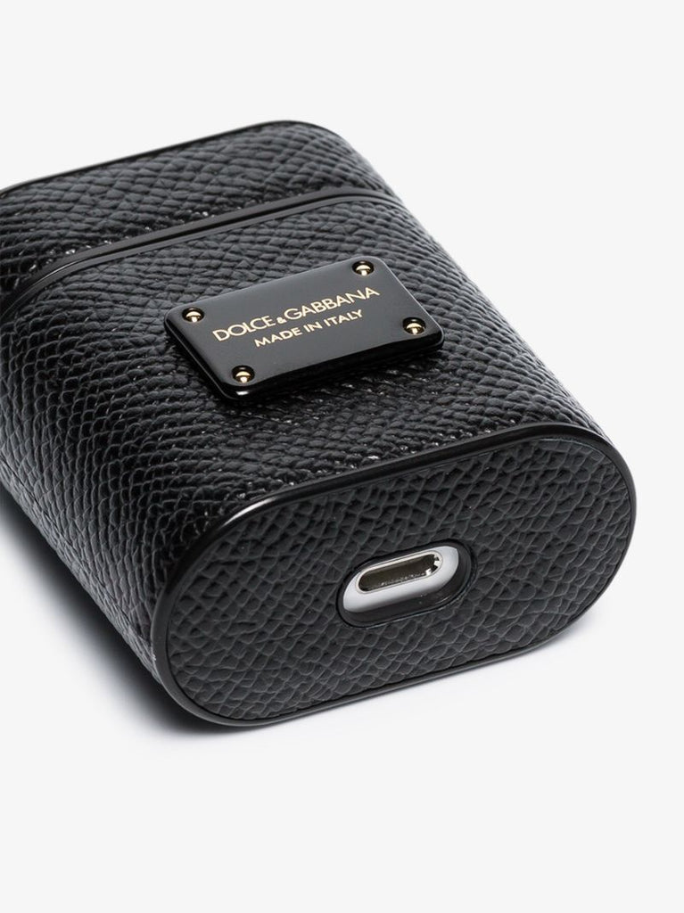 Black Leather Airpods Case