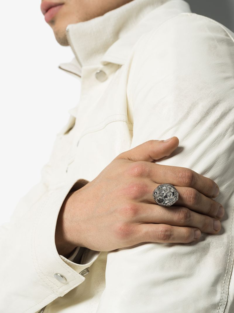 Sterling Silver Salvage Crystal Ring