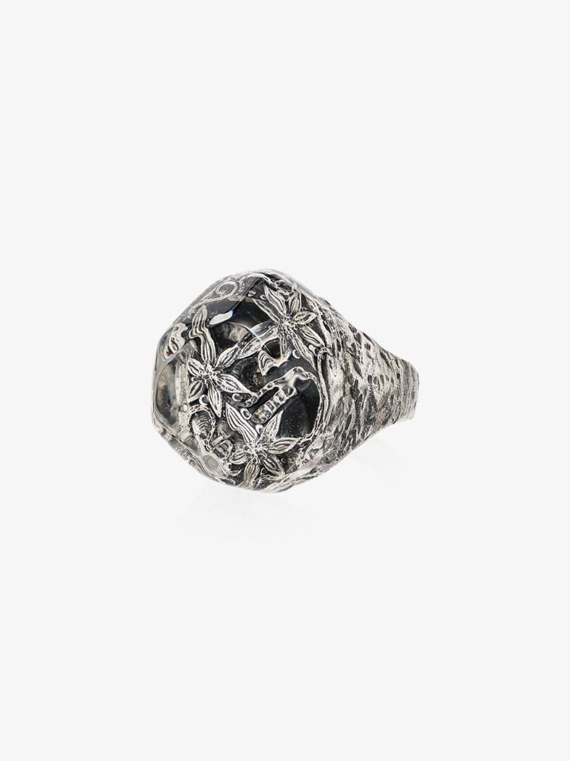 Sterling Silver Salvage Crystal Ring