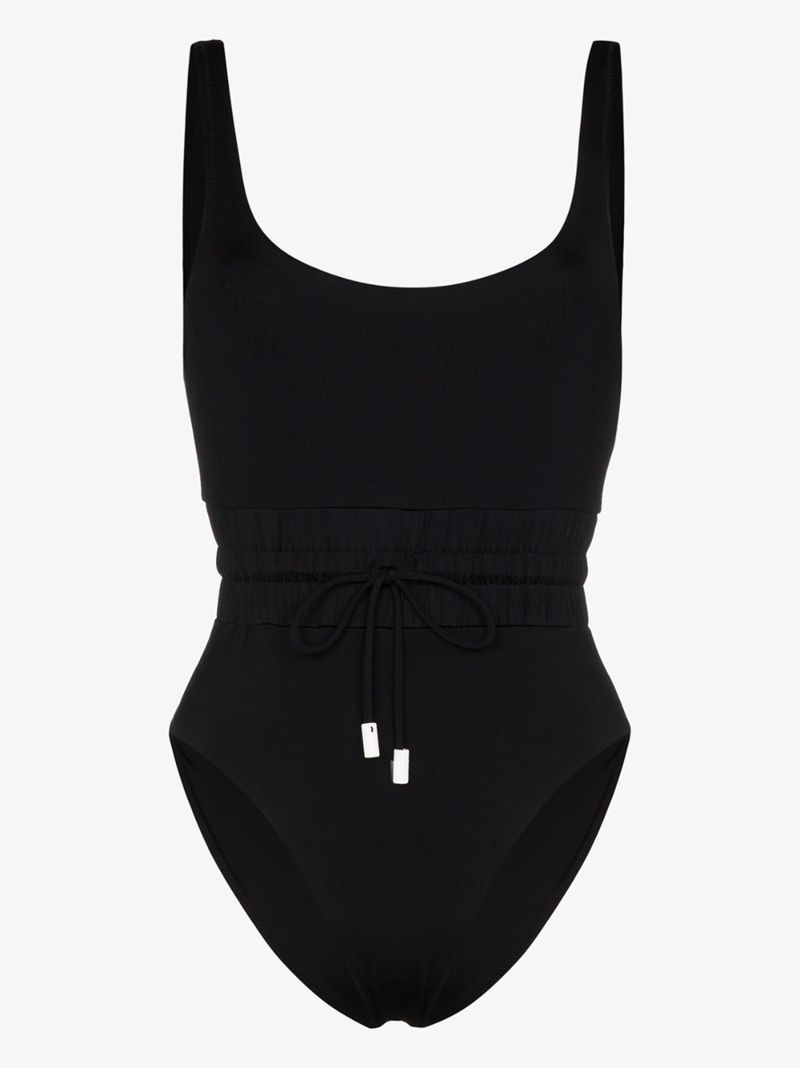 Track Drawstring Waist Swimsuit