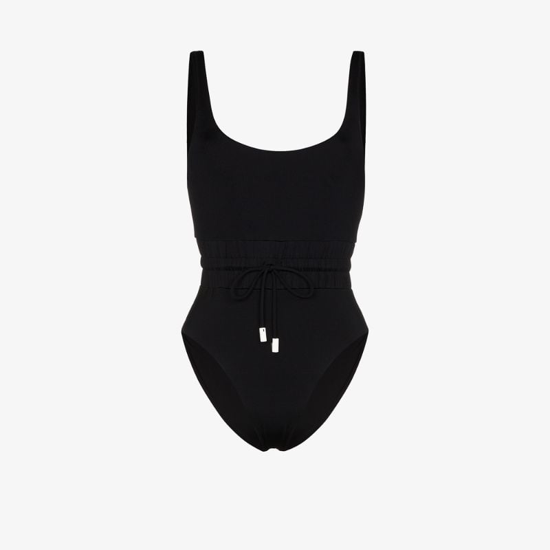 Track Drawstring Waist Swimsuit
