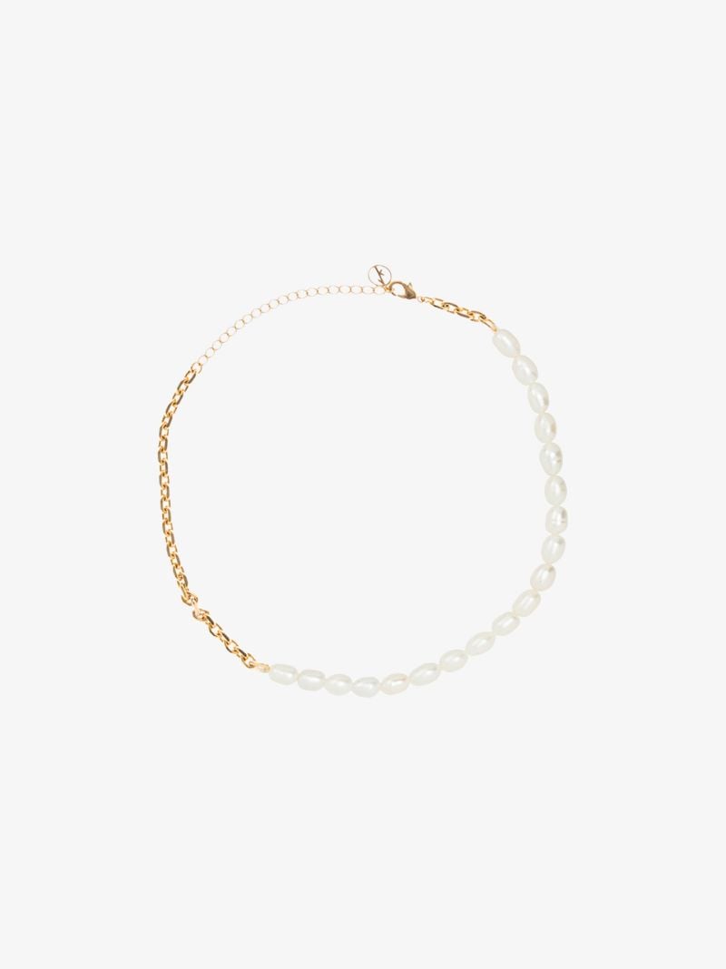 Gold-plated Duel Pearl Necklace