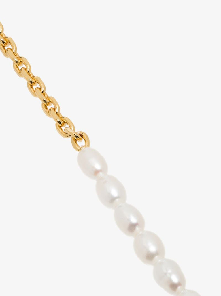 Gold-plated Duel Pearl Necklace