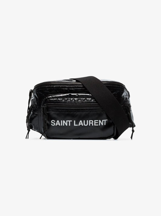 Black Nylon Cross Body Belt Bag
