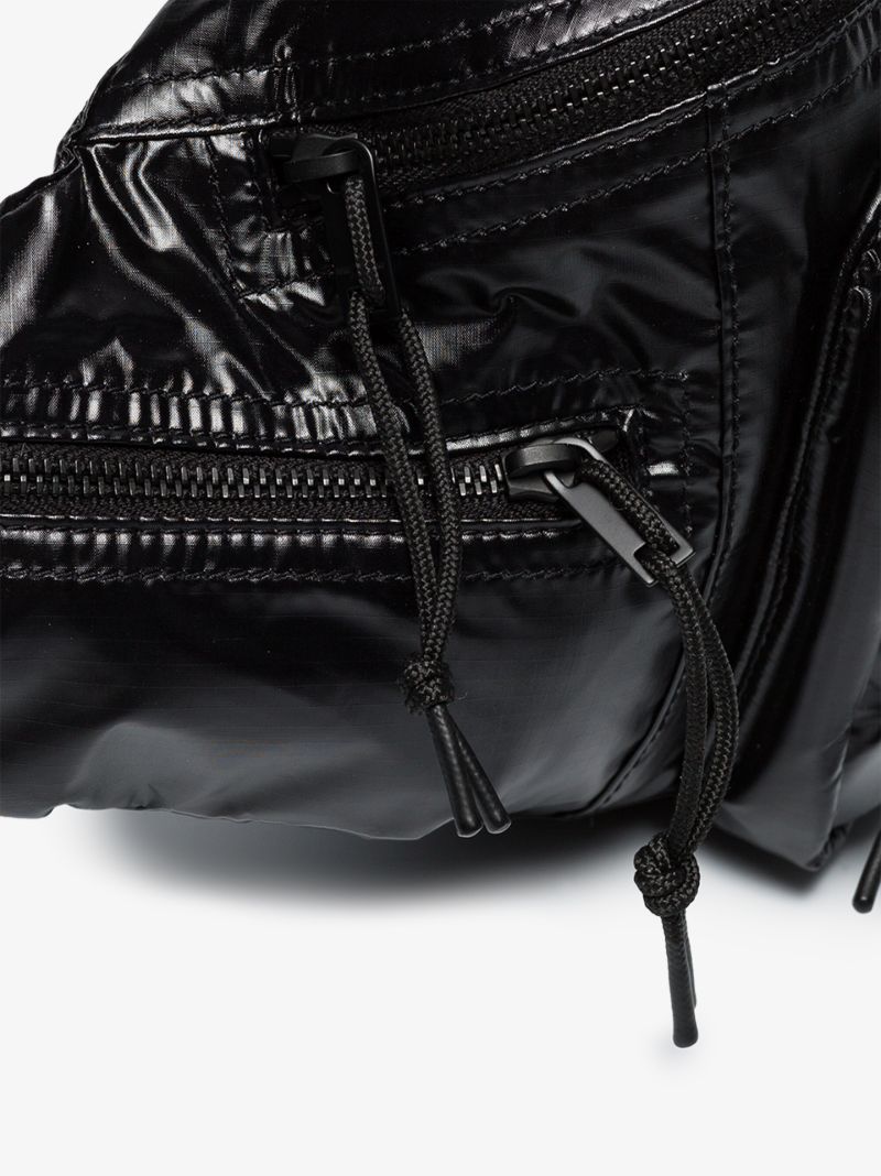 Black Nylon Cross Body Belt Bag
