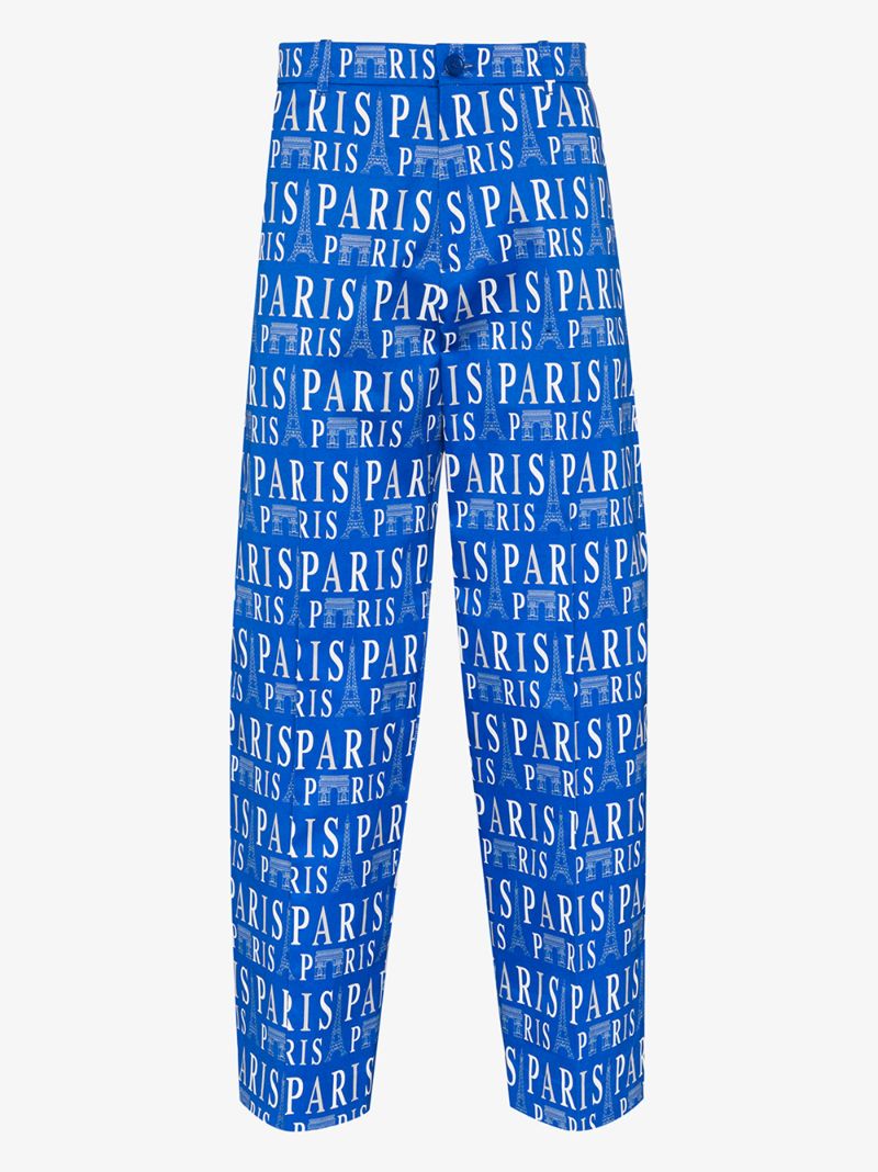 Paris Print Cropped Trousers