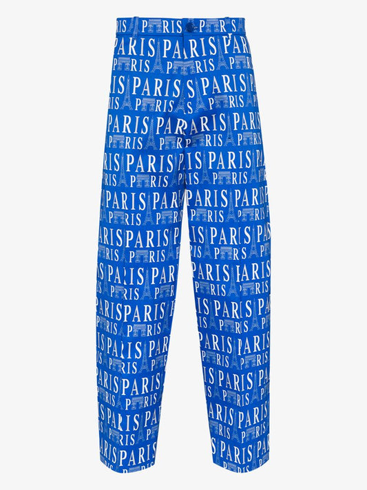 Paris Print Cropped Trousers