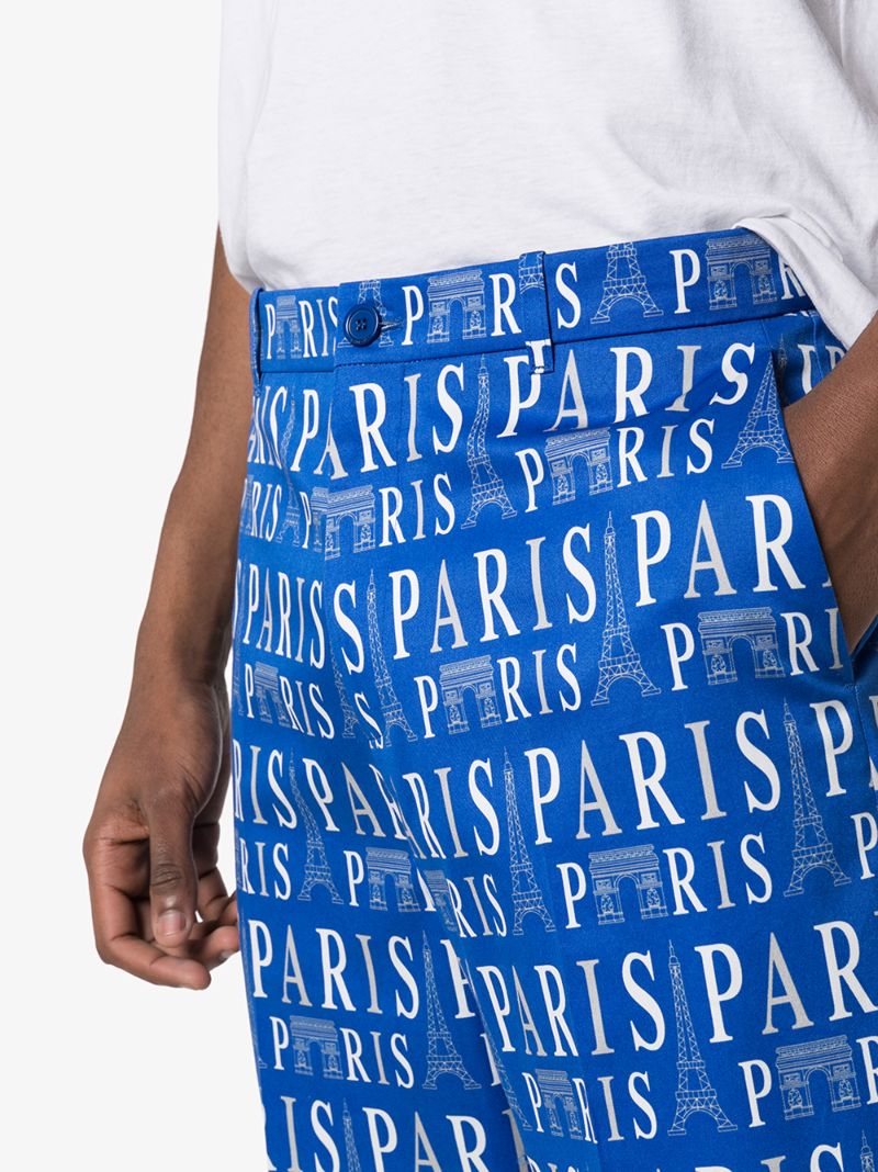 Paris Print Cropped Trousers