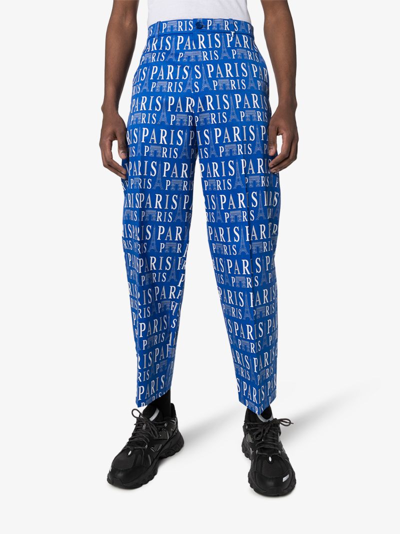 Paris Print Cropped Trousers